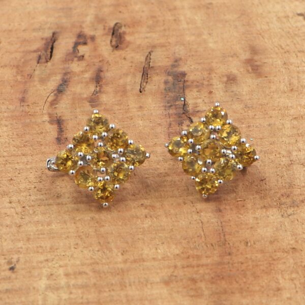 Natural Citrine Gemstone 92.5 Sterling Silver Ring With Earrings Set - Image 3