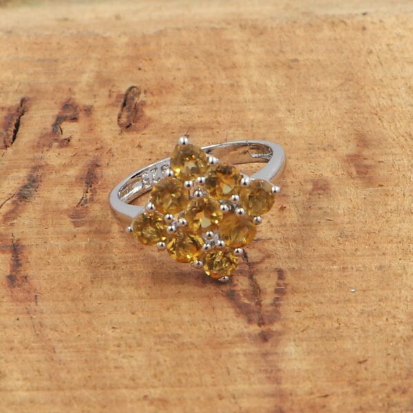 Natural Citrine Gemstone 92.5 Sterling Silver Ring With Earrings Set - Image 6