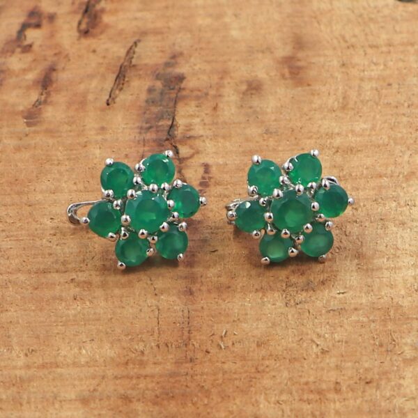 Buy Natural Emerald 925 Sterling Silver Ring and Earrings Set - Image 4