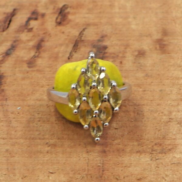 Natural Citrine Gemstone 92.5 Sterling Silver ring With Earring Combo - Image 3