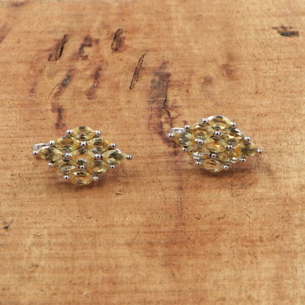Natural Citrine Gemstone 92.5 Sterling Silver ring With Earring Combo - Image 5