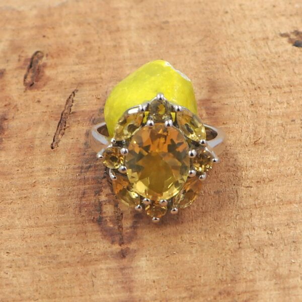 Natural Citrine 92.5 Sterling Silver Ring & Earring Set - Image 4