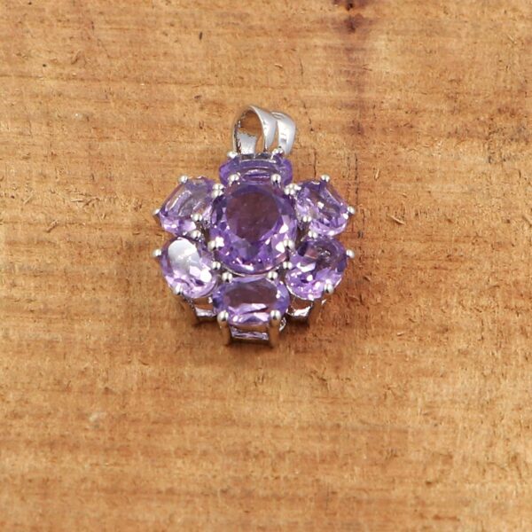 Natural Amethyst Gemstone Set  92.5 Sterling Silver Ring, Earring, & Pendant - Image 5