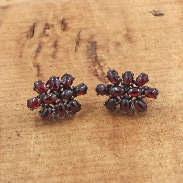 Natural Garnet Jewelry - 92.5 Sterling Silver Ring & Earrings Set - Image 4