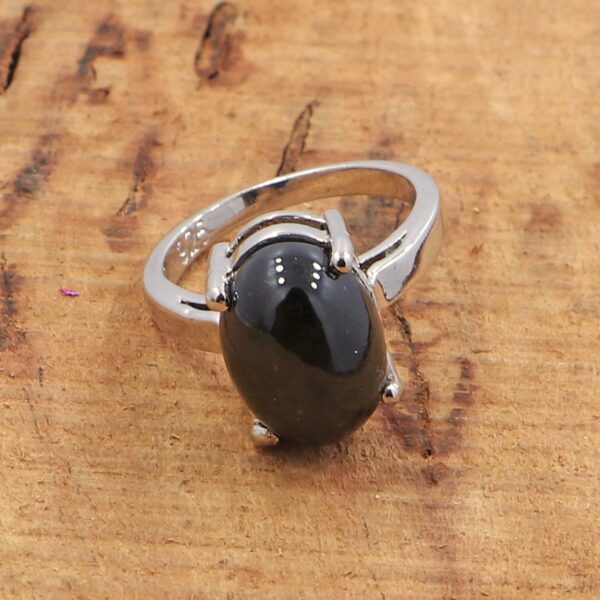 Natural Black Onyx 925 Sterling Silver Ring & Earrings Set - Image 5