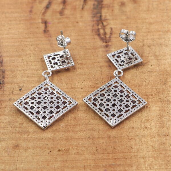 Natural Garnet 925 Sterling Silver Ring and Russian Lock Earrings - Image 6