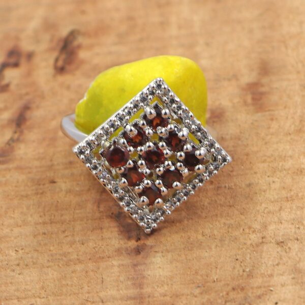 Natural Garnet 925 Sterling Silver Ring and Russian Lock Earrings - Image 7