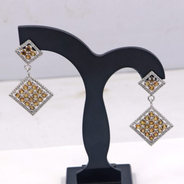 Natural Citrine 925 Sterling Silver Ring and Earring Set - Image 8