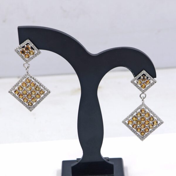 Natural Citrine 925 Sterling Silver Ring and Earring Set - Image 9