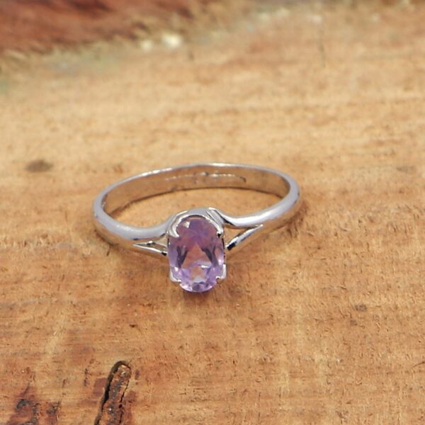 Natural Amethyst 925 Sterling Silver Tennis Bracelet with Ring & Earrings Set - Image 3