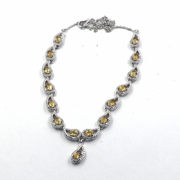 Natural Citrine Gemstone 925 Sterling Silver Jewelry Set - Ring, Earrings, and Necklace - Image 5