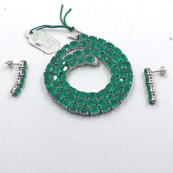 Natural Green Onyx Jewelry Set | Silver Jewels World - Image 4