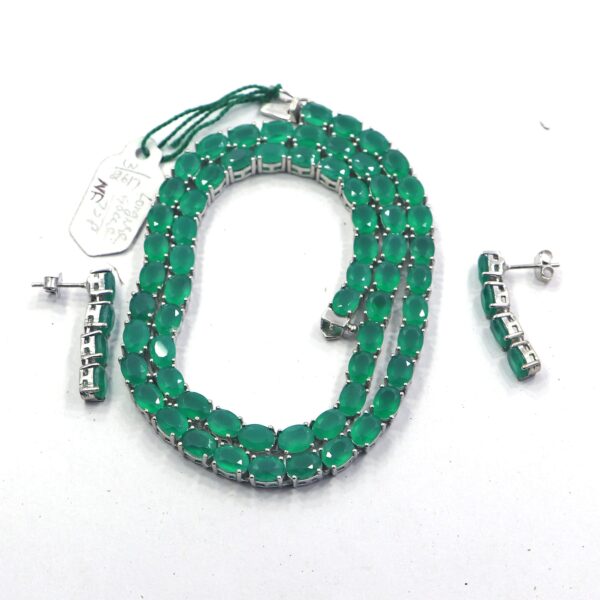 Natural Green Onyx Jewelry Set | Silver Jewels World
