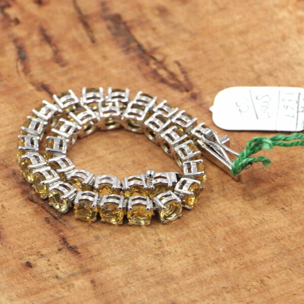 Natural Citrine Gemstone 925 Sterling Silver Tennis Bracelet |Silver Jewels World - Image 4