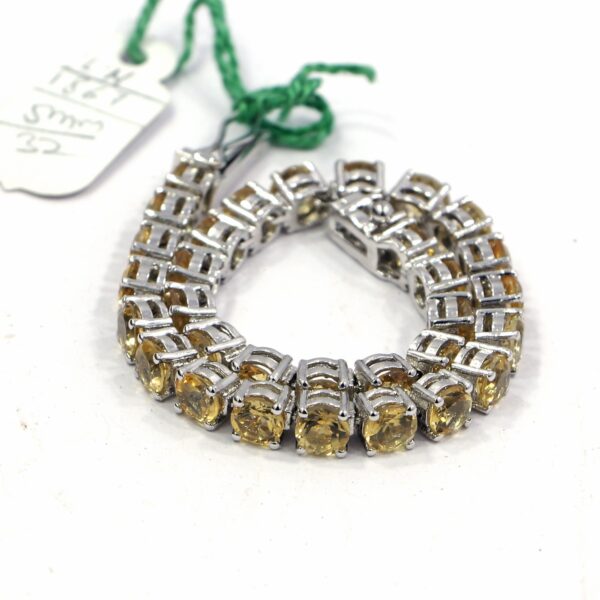 Natural Citrine Gemstone 925 Sterling Silver Tennis Bracelet |Silver Jewels World
