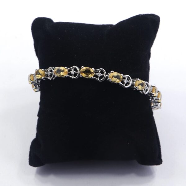 Natural Citrine 925 Sterling Silver Tennis Bracelet - Image 2