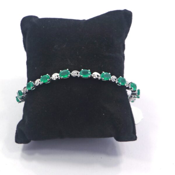 Natural Green Onyx 925 Sterling Silver Tennis Bracelet for Women - Image 5