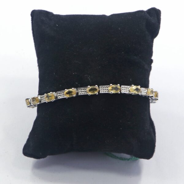 Natural Citrine 925 Sterling Silver Tennis Bracelet - Image 3