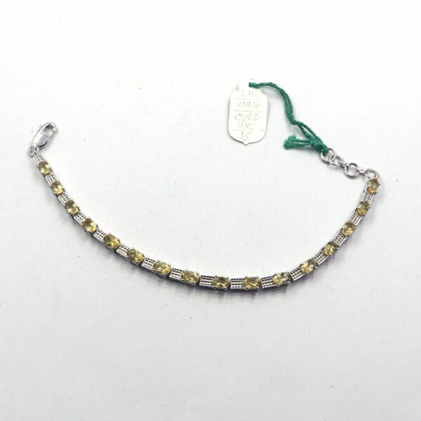 Natural Citrine 925 Sterling Silver Tennis Bracelet