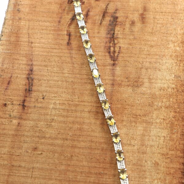 Natural Citrine 925 Sterling Silver Tennis Bracelet - Image 4