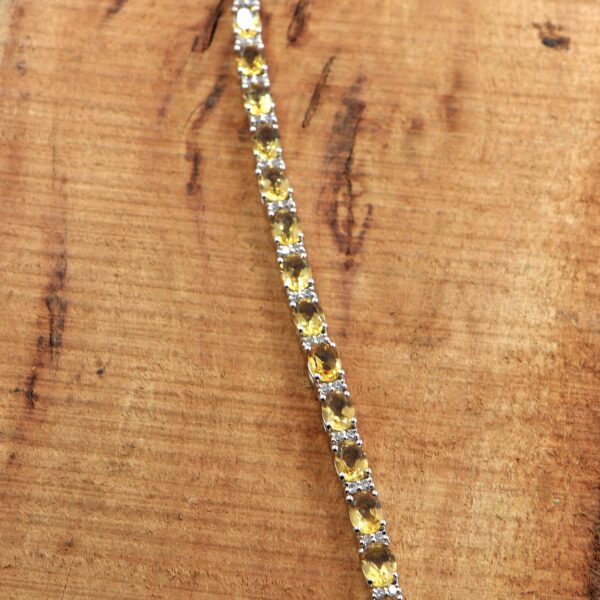 Gift for Her - Citrine Jewelry Sterling Silver Tennis Bracelet - Image 3