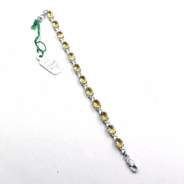 Natural Citrine Gemstone 925 Sterling Silver Tennis Bracelet