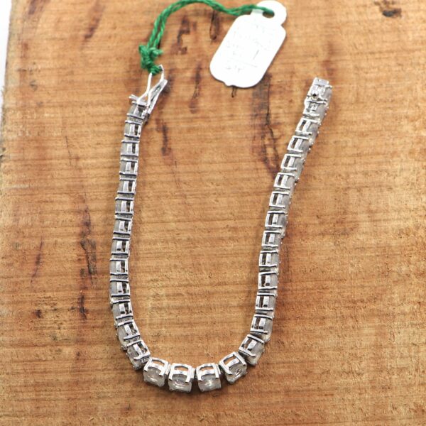 Natural Rainbow Moonstone 925 Sterling Silver Tennis Bracelet - Image 3