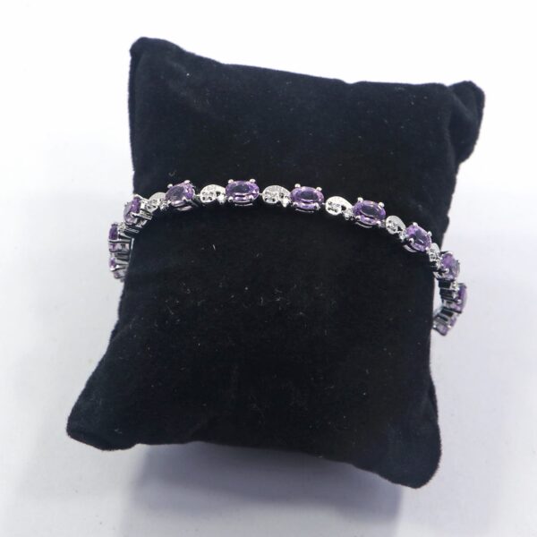 Lightweight Gemstone Tennis Bracelet in 925 Sterling Silver - Image 2