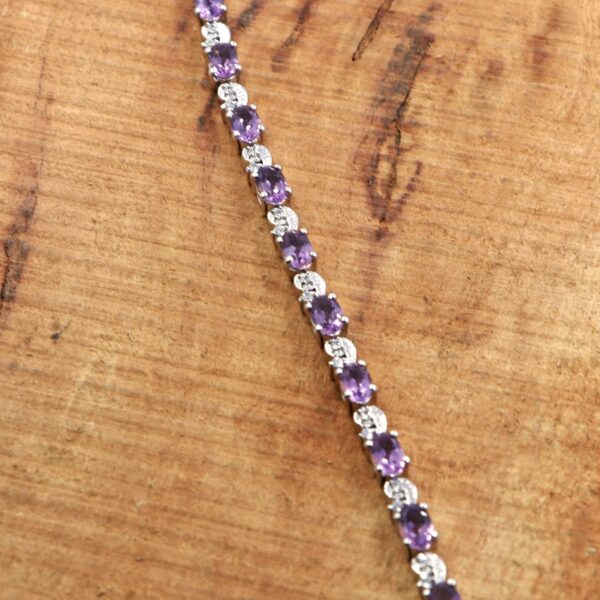 Lightweight Gemstone Tennis Bracelet in 925 Sterling Silver - Image 3