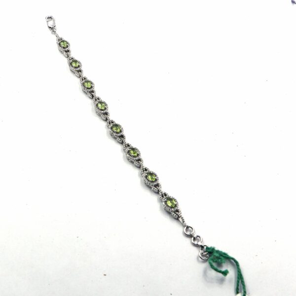 Natural Peridot 925 Sterling Silver Tennis Bracelet - Silver Jewels World - Image 4