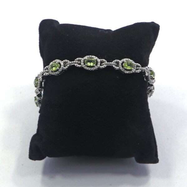 Natural Peridot 925 Sterling Silver Tennis Bracelet - Silver Jewels World - Image 5
