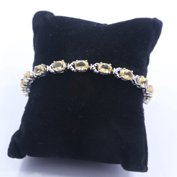 Natural Citrine 925 Sterling Silver Tennis Bracelet - November Birthstone - Image 4