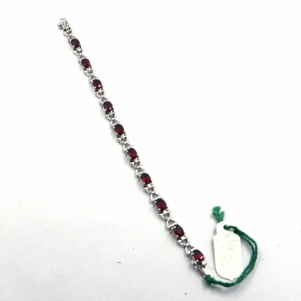 Natural Garnet 925 Sterling Silver Tennis Bracelet
