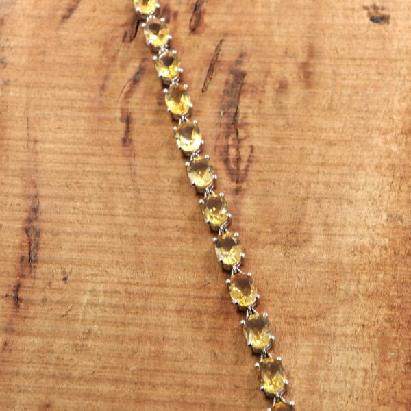 Natural Citrine 925 Sterling Silver Tennis Bracelet - Image 2