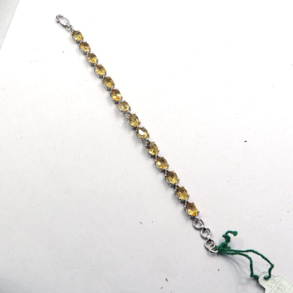 Natural Citrine 925 Sterling Silver Tennis Bracelet