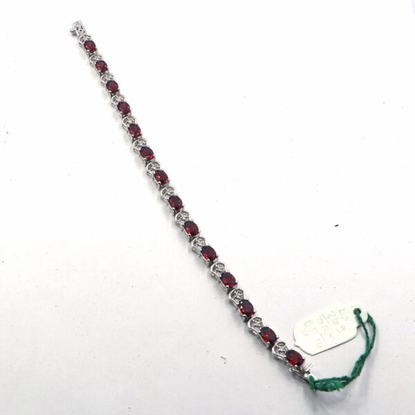Garnet 925 Sterling Silver Tennis Bracelet