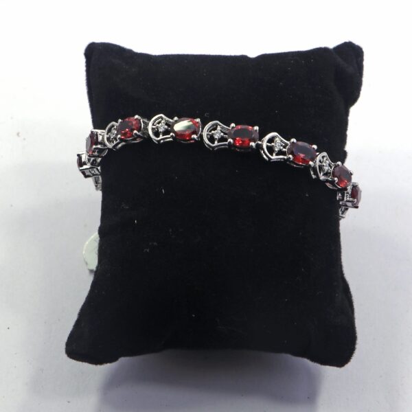 Garnet 925 Sterling Silver Tennis Bracelet - Image 3