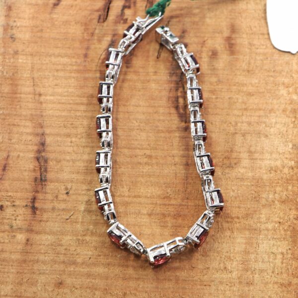 Garnet 925 Sterling Silver Tennis Bracelet - Image 5