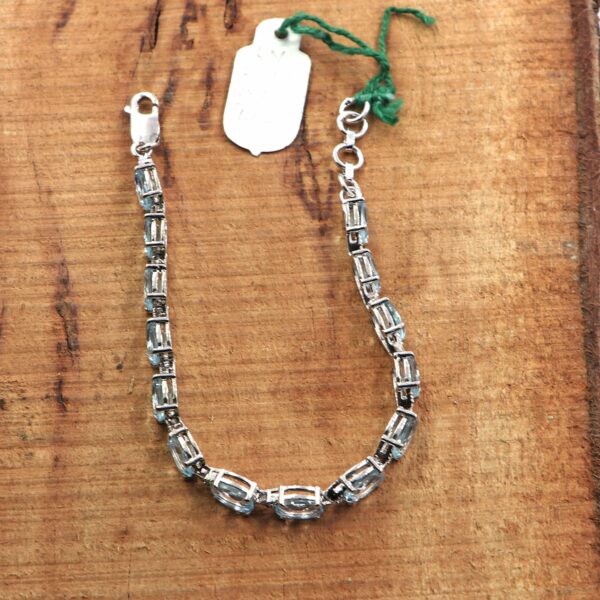 Handmade Blue Topaz Tennis Bracelet for Birthstone Jewelry - Image 3