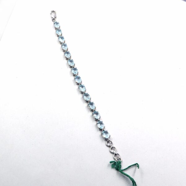 Handmade Blue Topaz Tennis Bracelet for Birthstone Jewelry