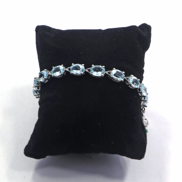 Handmade Blue Topaz Tennis Bracelet for Birthstone Jewelry - Image 4