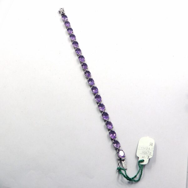 925 Sterling Silver Amethyst Bracelet - Birthstone Jewelry Gift