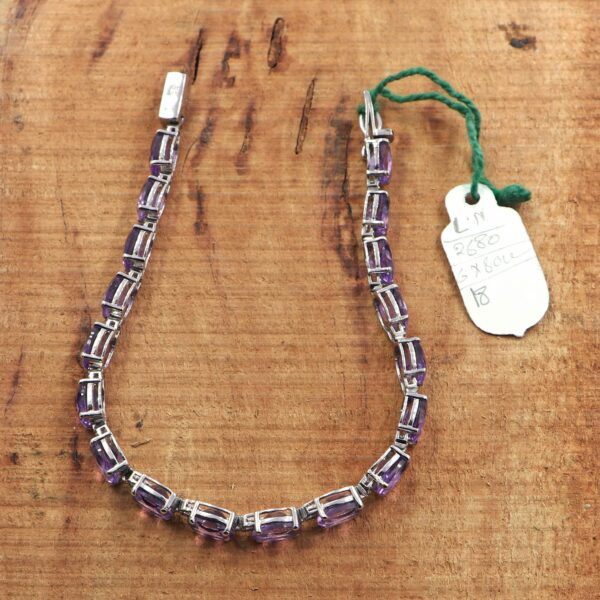 925 Sterling Silver Amethyst Bracelet - Birthstone Jewelry Gift - Image 4