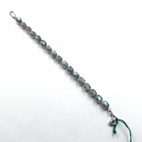 Natural Labradorite 925 Sterling Silver Tennis Bracelet - Handmade Jewelry