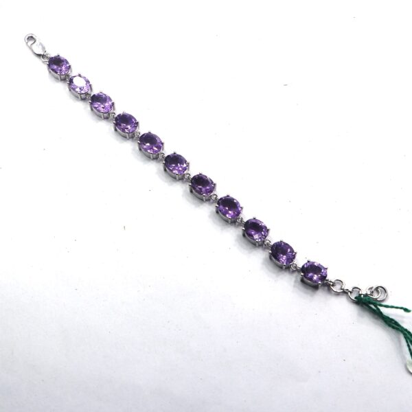 Natural Amethyst 925 Sterling Silver Tennis Bracelet – Gemstone Jewelry