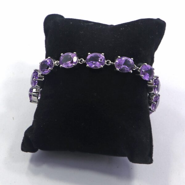 Natural Amethyst 925 Sterling Silver Tennis Bracelet – Gemstone Jewelry - Image 4