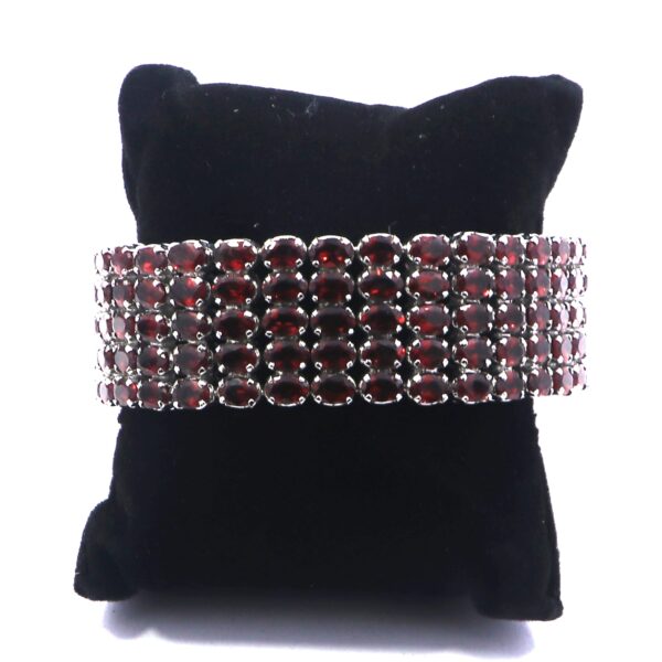 Garnet Multi Gemstone Bracelet in 925 Sterling Silver – Handmade Tennis Bracelet for Women - Image 6