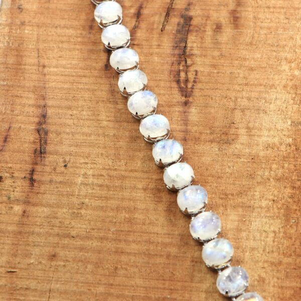 925 Sterling Silver Bracelet with Natural Moonstone - Image 2