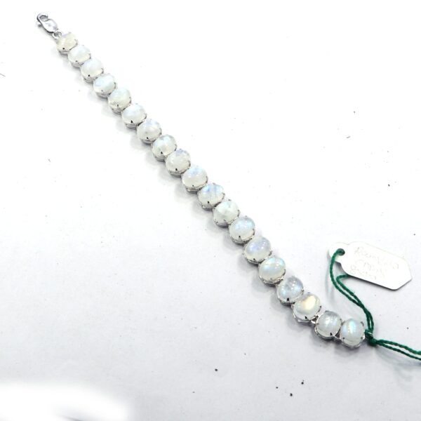 925 Sterling Silver Bracelet with Natural Moonstone