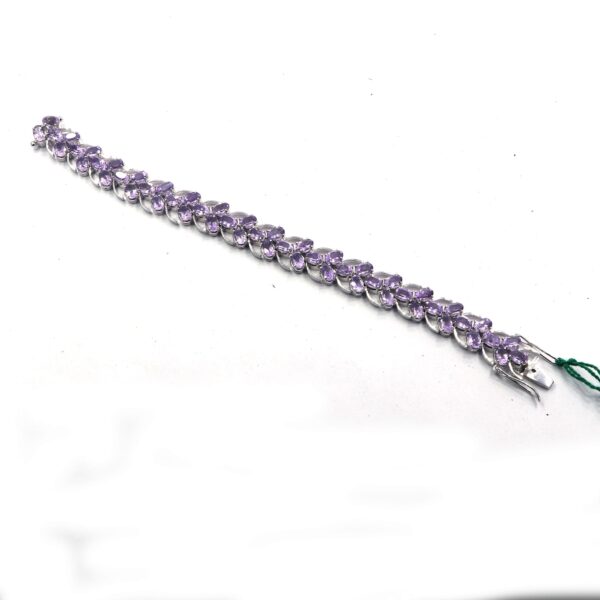 Natural Amethyst 925 Sterling Silver Tennis Bracelet